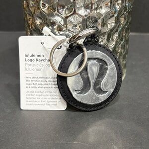 lululemon athletica Black and Silver Logo Keychain